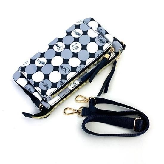水森亜土 SAC ウォレットショルダーバッグ ブルーグレー 亜土ちゃん