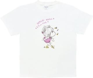 水森亜土 レディースＴシャツ バレエ ホワイト 亜土ちゃん