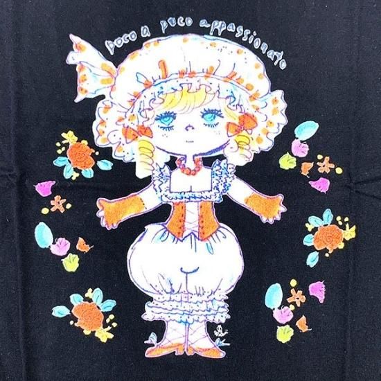 水森亜土 キッズTシャツ ハナ ブラック 120cm 亜土ちゃん