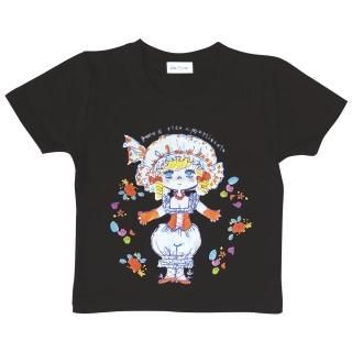 水森亜土 キッズTシャツ ハナ ブラック 120cm 亜土ちゃん
