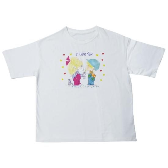 水森亜土 ビッグTシャツ ジュース ホワイト M 亜土ちゃん