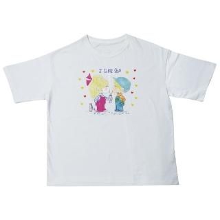 水森亜土 ビッグTシャツ ジュース ホワイト M 亜土ちゃん