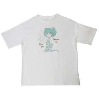 水森亜土 ビッグTシャツ リボン ホワイト M 亜土ちゃん