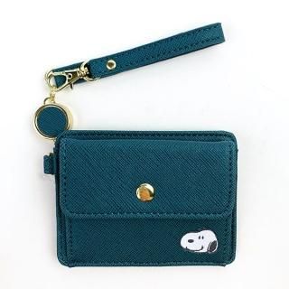 スヌーピー PEANUTS リール付きパス＆コインケース フェイス BL