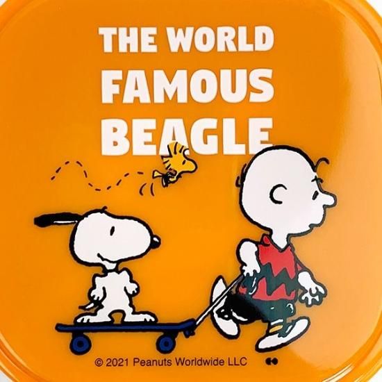 スヌーピー ミニバス オレンジ・イエロー スヌーピー PEANUTS シールランチボックス 3P SKATEBOARD