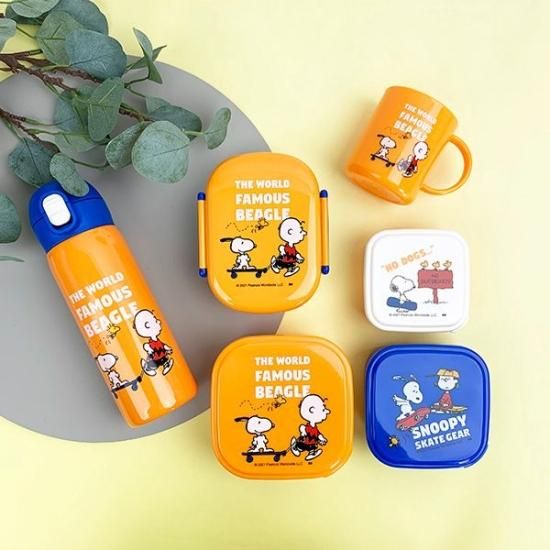 スヌーピー PEANUTS ステンレスボトル SKATEBOARD オレンジ 水筒