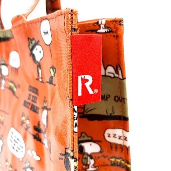 ルートート SNOOPY バッグ 鞄 ラミネート加工 キャンプ オレンジ