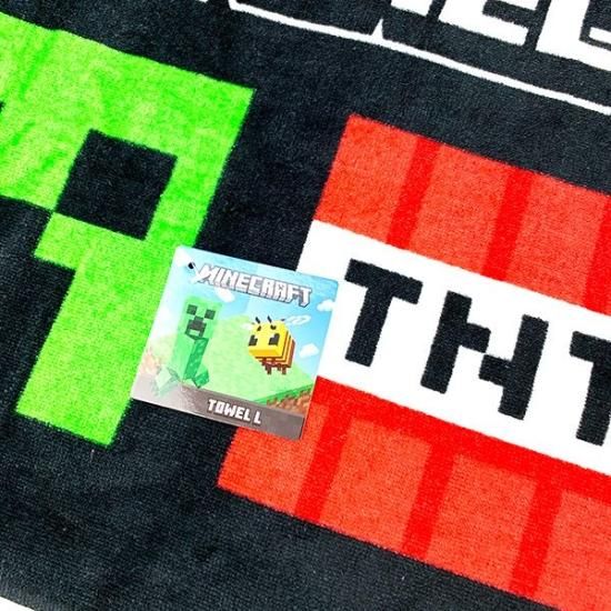 マインクラフト Minecraft タオルL マイクラ ブラック