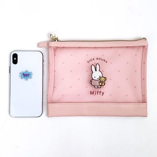 ミッフィー miffy フラットポーチ くまちゃん PK ピンク