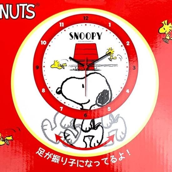 スヌーピー PEANUT 足振りクロック ドッグハウス 壁掛け時計 レッド スヌーピー PEANUT 足振りクロック ドッグハウス 壁掛け時計 レッド