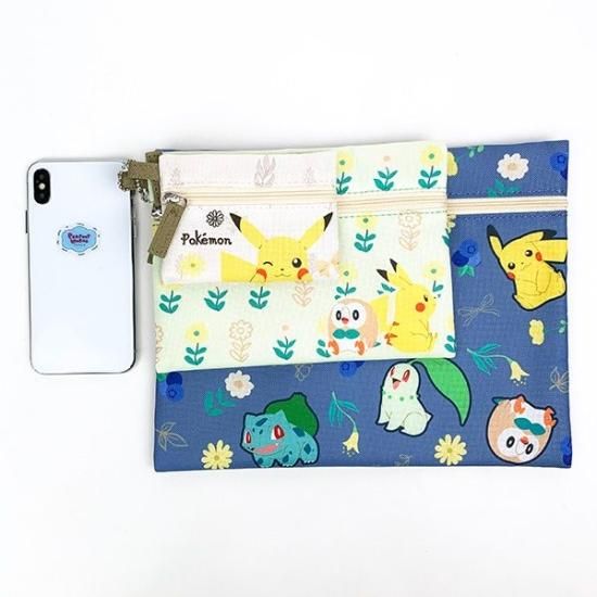 ポケモン　ポケットボタニカル 全種類 ポケモン 3連ポーチ ボタニカル スウィーツ ピカチュウ 小物入れ