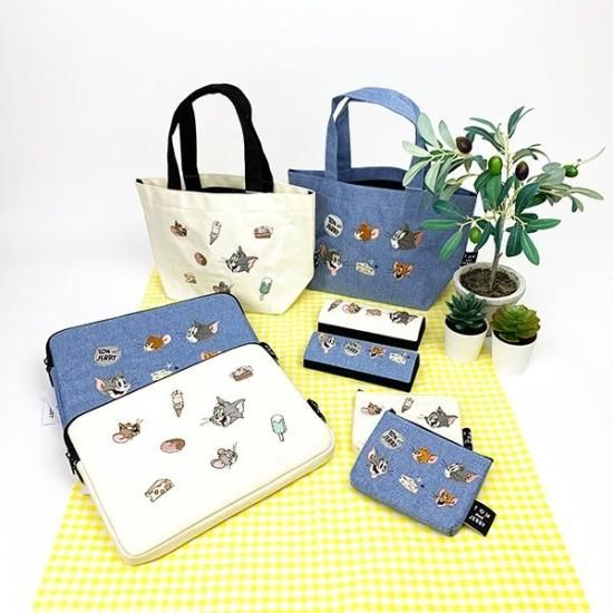 ファミリア青いコーデュロイ刺繍バッグ 長い