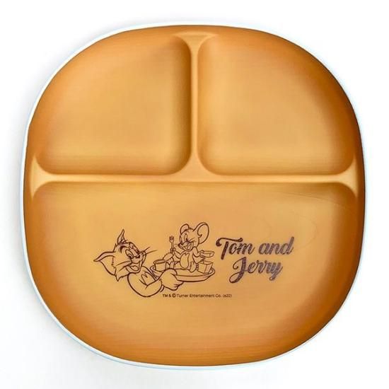 トムとジェリー スクエアプレート 食器 皿 木目調 日本製 ブルー