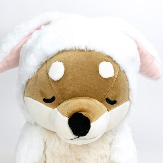 春夏新作モデル プレミアムねむねむアニマルズ ウサギコタロウ フードお座り抱き ぬいぐるみ