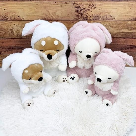 プレミアムねむねむアニマルズ ウサギラッキー フードお座り抱き