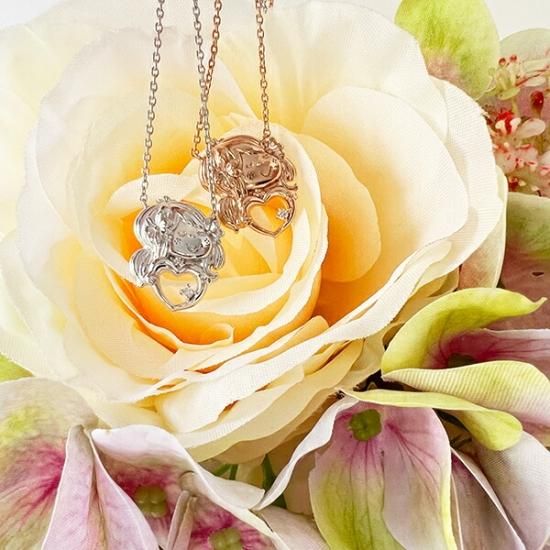 受注生産】 誕生石ネックレス 水森亜土 ピンクゴールド 4月