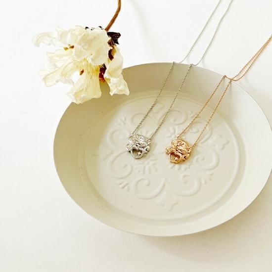 【新品未使用品】 水森亜土 ネックレス ピンクゴールド ダイヤモンシルバー925 受注生産】 誕生石ネックレス 水森亜土 ピンクゴールド 4月