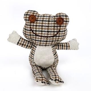 かえるのピクルス ブラウンチェック ハグぬいぐるみ インテリア チェック