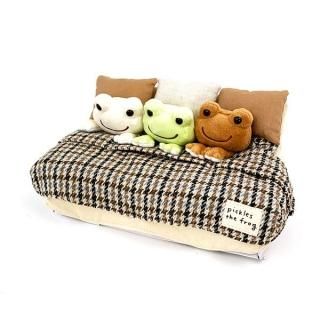 かえるのピクルス ブラウンチェック ティッシュカバー インテリア チェック