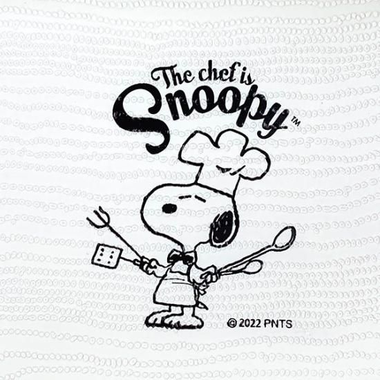 スヌーピー PEANUTS 木目調スクエアプレートL WH シェフスヌーピー