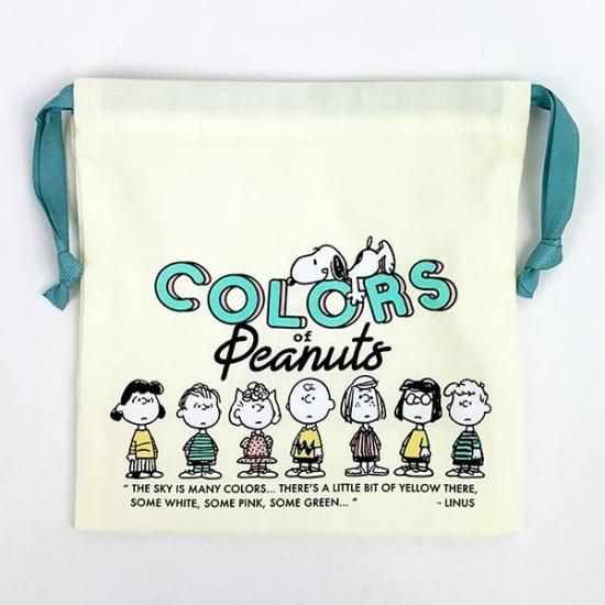 PEANUTS スヌーピー巾着袋 コットン 迷彩 かじかむ PEANUTS スヌーピー巾着袋 コットン 迷彩 かじかむ