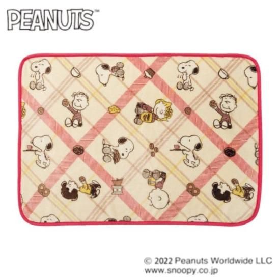 スヌーピー PEANUTS ハーフ毛布 レッド ブランケット 西川