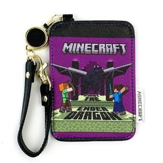 マインクラフト Minecraft エンダードラゴン リール付きパスケース 定期入れ 通勤通学 パープル