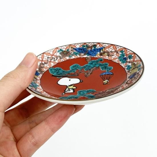 スヌーピー 豆皿 赤絵 九谷焼 小皿 豆皿 ランチ ギフト スヌーピー 豆皿 赤絵 九谷焼 小皿 豆皿 ランチ ギフト