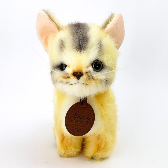 アビシニアン 猫 おすわりぬいぐるみ クリームグレイスフルインテリア用品日本製