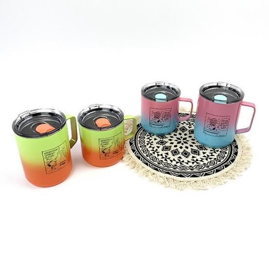 安い購入 スヌーピー ピンク×ブルー 450ml マグカップ ステンレスマグ（L) マグカップ・食器