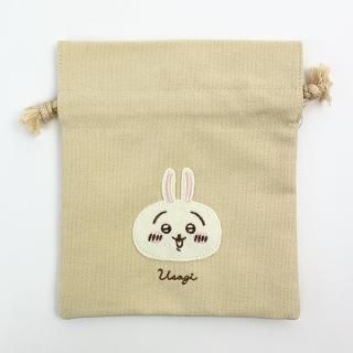 ちいかわ うさぎ 巾着 ふわふわワッペン 巾着袋 小物入れ クリーム