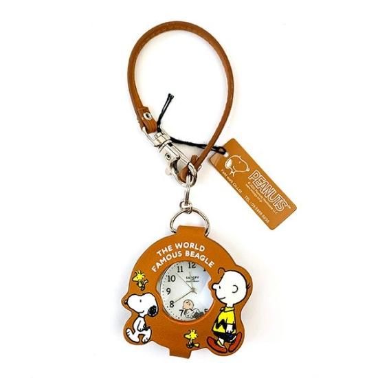 スヌーピー PEANUTS ストラップルーペウォッチ ブラウン スヌーピー PEANUTS ストラップルーペウォッチ ブラウン