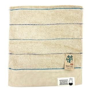 ミッフィー miffy ウォッシュタオル ネーム BE ベージュ 34×35 オーガニックコットン 日本製 西川