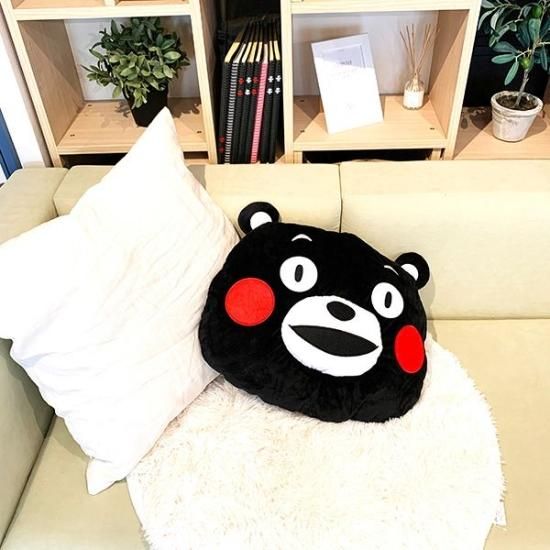 くまモン ダイカットクッション インテリア ブラック