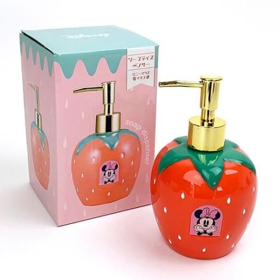 ディズニー ミニーマウス ソープディスペンサー いちご バス用品