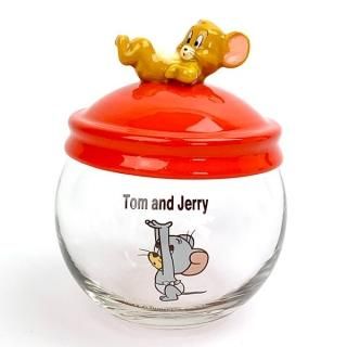 トムとジェリー キャンディポット ジェリー＆タフィー 保存容器 小物入れ インテリア キッチン レッド