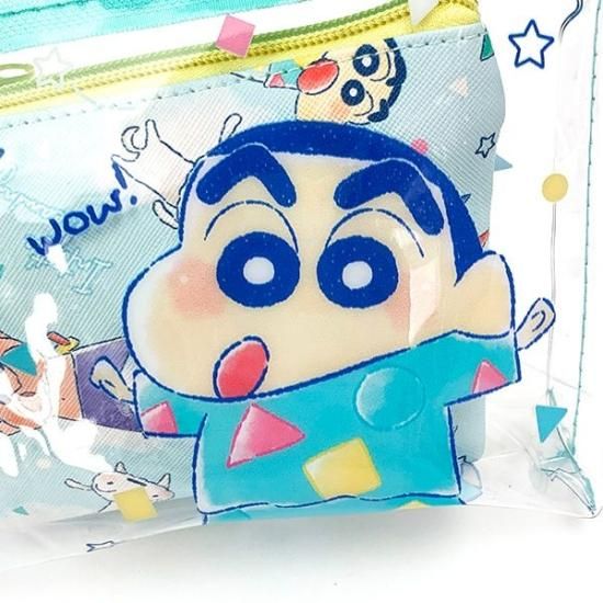クレヨンしんちゃんポーチセット おやすみ／ブルー 小物入れ ブルー