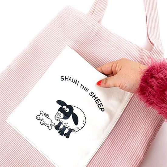 ひつじのショーン ストライプ トート ピンク トートバッグ