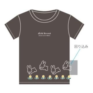 ミッフィー miffyTシャツ 花とうさぎ チャコール