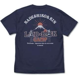 『ゆるキャン△』 富士山となでしこ＆リン Tシャツ ネイビー L 洋服 サマー インテリア