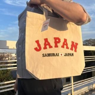 侍ジャパン ミニキャンバストート(ストライプ) ファスナー付き 侍ジャパン ミニキャンバストート(ストライプ) ファスナー付き