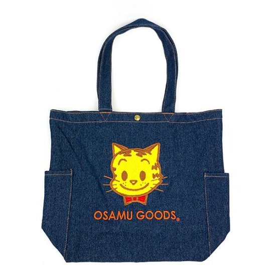 オサムグッズ キャットデニムトートバッグ OSAMUGOODS 刺? ネイビー