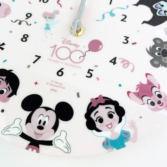 ディズニー100周年 アクリル壁掛け時計 インテリア Disney