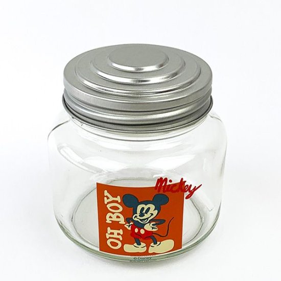 ディズニー レトロ瓶 ミッキーマウス キャンディーポット クリア 日本製