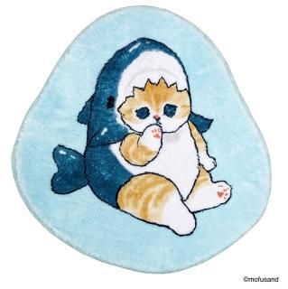 mofusand もふさんど ダイカットマット   サメにゃん BL インテリア ブルー