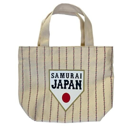 侍ジャパン ミニキャンバストート(ストライプ) ファスナー付き 侍ジャパン ミニキャンバストート(ストライプ) ファスナー付き