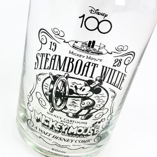 ディズニー100周年 蒸気船ウィリー 缶型グラス コップ Disney 日本製 ディズニー100周年 蒸気船ウィリー 缶型グラス コップ Disney 日本製
