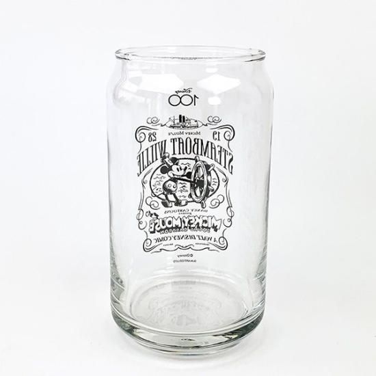 ディズニー100周年 蒸気船ウィリー 缶型グラス コップ Disney 日本製