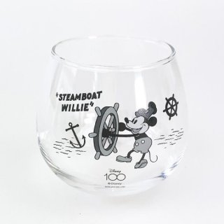ディズニー100周年 ゆらゆらグラス 蒸気船ウィリー コップ Disney 日本製