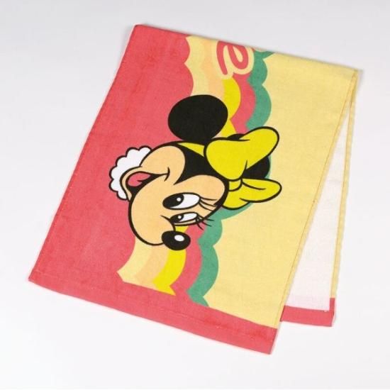 ディズニーレトロ フェイスタオル （ミニーマウス） Disney ピンク
